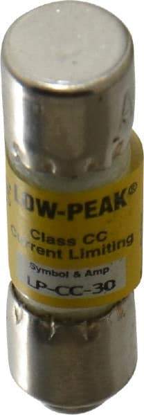 Cooper Bussmann - 300 VDC, 600 VAC, 30 Amp, Time Delay General Purpose Fuse - Fuse Holder Mount, 1-1/2" OAL, 20 at DC, 200 at AC (RMS) kA Rating, 13/32" Diam - USA Tool & Supply