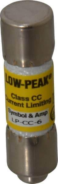 Cooper Bussmann - 150 VDC, 600 VAC, 6 Amp, Time Delay General Purpose Fuse - Fuse Holder Mount, 1-1/2" OAL, 20 at DC, 200 at AC (RMS) kA Rating, 13/32" Diam - USA Tool & Supply
