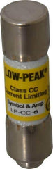 Cooper Bussmann - 150 VDC, 600 VAC, 6 Amp, Time Delay General Purpose Fuse - Fuse Holder Mount, 1-1/2" OAL, 20 at DC, 200 at AC (RMS) kA Rating, 13/32" Diam - USA Tool & Supply