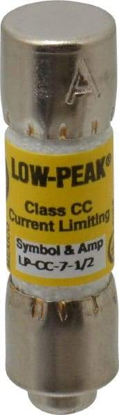 Cooper Bussmann - 150 VDC, 600 VAC, 7.5 Amp, Time Delay General Purpose Fuse - Fuse Holder Mount, 1-1/2" OAL, 20 at DC, 200 at AC (RMS) kA Rating, 13/32" Diam - USA Tool & Supply