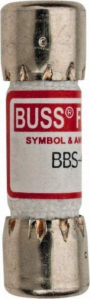 Cooper Bussmann - 600 VAC, 0.4 Amp, Fast-Acting General Purpose Fuse - Fuse Holder Mount, 1-3/8" OAL, 10 at AC kA Rating, 13/32" Diam - USA Tool & Supply