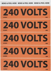 NMC - Electrical Markers Label - Legend: 240 Volts, English, Black & Orange, 4-1/2" Long x 1-1/8" High, Sign Muscle Finish - USA Tool & Supply