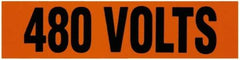 NMC - Electrical Markers Label - Legend: 4800 Volts, English, Black & Orange, 4-1/2" Long x 1-1/8" High, Sign Muscle Finish - USA Tool & Supply
