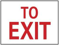 NMC - To Exit, Plastic Exit Sign - 14" Wide x 10" High - USA Tool & Supply
