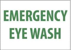 NMC - "Emergency Eye Wash", 10" Long x 14" Wide, Rigid Plastic Safety Sign - Rectangle, 0.05" Thick, Use for First Aid - USA Tool & Supply