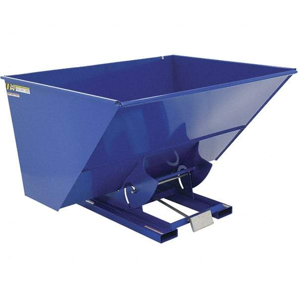 Vestil - 6,000 Lb Load Capacity, 3 Cu Yd, Steel Self-Dumping Hopper - 81-7/16" Wide x 66-13/16" Long x 50-5/8" High, Blue - USA Tool & Supply