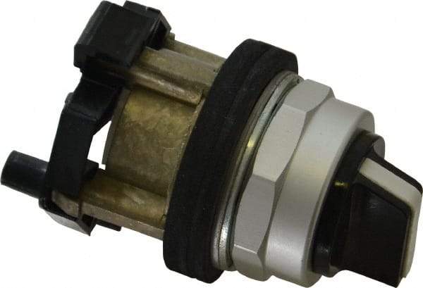 Eaton Cutler-Hammer - 30-1/2mm Mount Hole, 2 Position, Knob Operated, Selector Switch Only - Black, Maintained (MA) - Maintained (MA), Nonilluminated, Oil and Watertight - USA Tool & Supply
