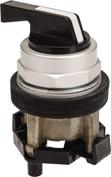 Eaton Cutler-Hammer - 30-1/2mm Mount Hole, 3 Position, Lever Operated, Selector Switch Only - Black, Maintained (MA) - Maintained (MA) - Maintained (MA), Nonilluminated, Oil and Watertight - USA Tool & Supply