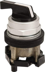 Eaton Cutler-Hammer - 30-1/2mm Mount Hole, 3 Position, Lever Operated, Selector Switch Only - Black, Maintained (MA) - Maintained (MA) - Maintained (MA), Nonilluminated, Oil and Watertight - USA Tool & Supply