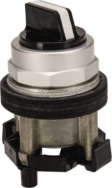 Eaton Cutler-Hammer - 30-1/2mm Mount Hole, 2 Position, Knob Operated, Selector Switch Only - Black, Maintained (MA) - Momentary (MO), Nonilluminated, Oil and Watertight - USA Tool & Supply