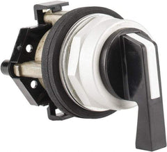 Eaton Cutler-Hammer - 30-1/2mm Mount Hole, 2 Position, Lever Operated, Selector Switch Only - Black, Maintained (MA) - Momentary (MO), Nonilluminated, Oil and Watertight - USA Tool & Supply