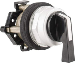 Eaton Cutler-Hammer - 30-1/2mm Mount Hole, 3 Position, Lever Operated, Selector Switch Only - Black, Maintained (MA) - Maintained (MA) - Momentary (MO), Nonilluminated, Oil and Watertight - USA Tool & Supply