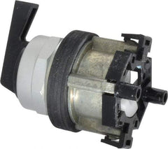 Eaton Cutler-Hammer - 30-1/2mm Mount Hole, 3 Position, Lever Operated, Selector Switch Only - Black, Momentary (MO) - Maintained (MA) - Momentary (MO), Nonilluminated, Oil and Watertight - USA Tool & Supply
