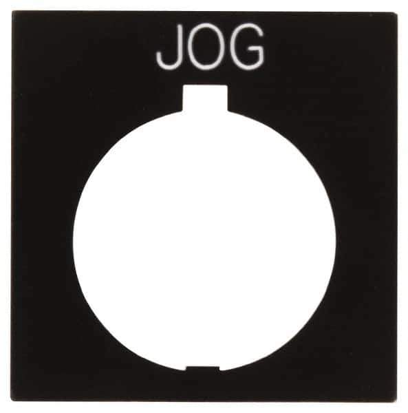Eaton Cutler-Hammer - Square, Legend Plate - Jog - Black Background, 30-1/2mm Hole Diameter, 1.77 Inch Square - USA Tool & Supply