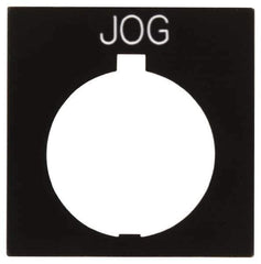 Eaton Cutler-Hammer - Square, Legend Plate - Jog - Black Background, 30-1/2mm Hole Diameter, 1.77 Inch Square - USA Tool & Supply
