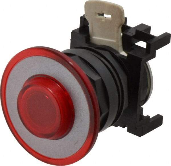 Eaton Cutler-Hammer - Pushbutton Switch Operator - Red, Round Button, Illuminated - USA Tool & Supply