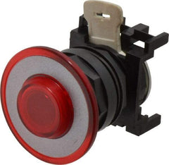 Eaton Cutler-Hammer - Pushbutton Switch Operator - Red, Round Button, Illuminated - USA Tool & Supply