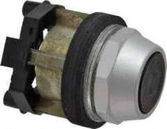 Eaton Cutler-Hammer - 30-1/2mm Mount Hole, Flush, Pushbutton Switch Only - Round, Black Pushbutton, Nonilluminated, Momentary (MO), Corrosion Resistant, Oiltight and Watertight - USA Tool & Supply