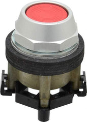 Eaton Cutler-Hammer - 30-1/2mm Mount Hole, Flush, Pushbutton Switch Only - Round, Red Pushbutton, Nonilluminated, Momentary (MO), Corrosion Resistant, Oiltight and Watertight - USA Tool & Supply