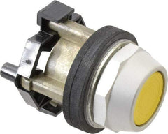 Eaton Cutler-Hammer - 30-1/2mm Mount Hole, Flush, Pushbutton Switch - Yellow Pushbutton, Nonilluminated, Momentary (MO) - USA Tool & Supply