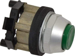 Eaton Cutler-Hammer - 30-1/2mm Mount Hole, Extended Straight, Pushbutton Switch Only - Round, Green Pushbutton, Nonilluminated, Momentary (MO), Corrosion Resistant, Oiltight and Watertight - USA Tool & Supply