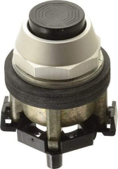 Eaton Cutler-Hammer - 30-1/2mm Mount Hole, Extended Straight, Pushbutton Switch Only - Round, Black Pushbutton, Nonilluminated, Momentary (MO), Corrosion Resistant, Oiltight and Watertight - USA Tool & Supply