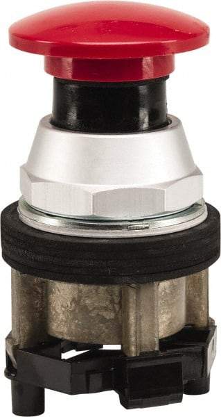 Eaton Cutler-Hammer - 30.5mm Mount Hole, 30.5mm Extended Mushroom Head, Pushbutton Switch Only - Round, Red Pushbutton, Nonilluminated, Momentary (MO), Corrosion Resistant, Oiltight & Watertight - USA Tool & Supply