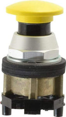 Eaton Cutler-Hammer - 30-1/2mm Mount Hole, Extended Mushroom Head, Pushbutton Switch - Yellow Pushbutton, Nonilluminated, Momentary (MO) - USA Tool & Supply