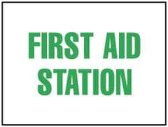 NMC - "First Aid Station", 7" Long x 10" Wide, Rigid Plastic Safety Sign - Rectangle, 0.05" Thick, Use for First Aid - USA Tool & Supply