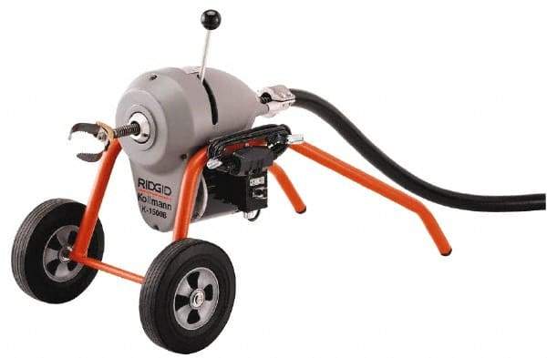 Ridgid - Electric Battery Drain Cleaning Machine - For 3" to 8" Pipe, 200' Cable, 710 Max RPM - USA Tool & Supply