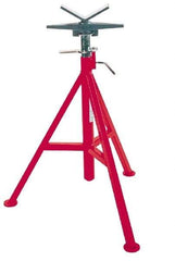 Ridgid - 12" Pipe Capacity, Adjustable Pipe Stand with V-Head - 28" to 53" High, 2,500 Lb Capacity - USA Tool & Supply