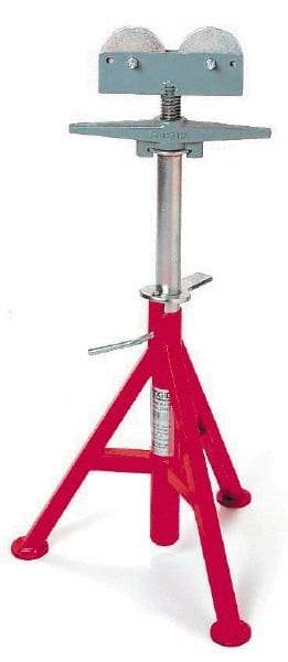 Ridgid - 12" Pipe Capacity, Adjustable Pipe Stand with 2 Roller Head - 23" to 41" High, 2,500 Lb Capacity - USA Tool & Supply