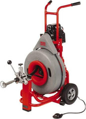 Ridgid - Electric Battery Drain Cleaning Machine - For 3" to 10" Pipe, 0.4286" x 100' Cable, 200 Max RPM - USA Tool & Supply