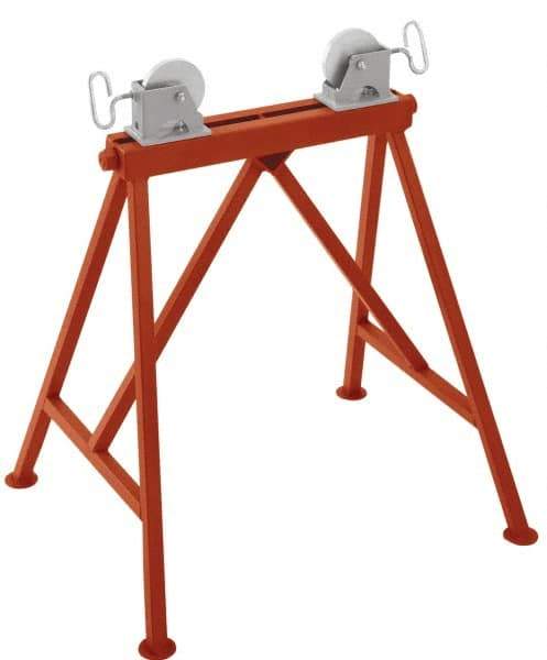 Ridgid - 1/4" to 36" Pipe Capacity, Adjustable Pipe Stand with 2 Adjustable Rollers - 2,500 Lb Capacity - USA Tool & Supply