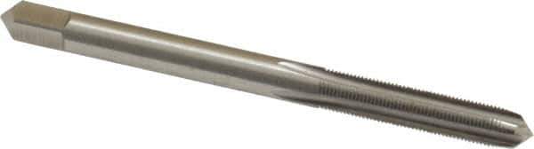 Made in USA - #10-56 UNS 4 Flute Bright Finish High Speed Steel Straight Flute Standard Hand Tap - Plug, Right Hand Thread, 2-3/8" OAL, 7/8" Thread Length, H2 Limit, Oversize - Exact Industrial Supply