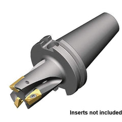 Kennametal - 1-1/4" Cut Diam, 3" Max Depth of Cut, Indexable Square Shoulder End Mill - CV40 CV40 Taper Shank, 0° Lead Angle, Through Coolant - USA Tool & Supply