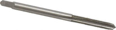 Made in USA - #6-48 UNS 3 Flute Bright Finish High Speed Steel Straight Flute Standard Hand Tap - Plug, Right Hand Thread, 2" OAL, 11/16" Thread Length, H2 Limit, Oversize - USA Tool & Supply
