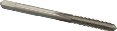 Made in USA - #8-40 UNS 4 Flute Bright Finish High Speed Steel Straight Flute Standard Hand Tap - Plug, Right Hand Thread, 2-1/8" OAL, 3/4" Thread Length, H2 Limit, Oversize - Exact Industrial Supply