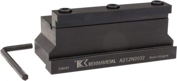 Kennametal - Tool Block Style A2TZN, 32mm Blade Height, 110mm OAL, 1.97"& OAH, Indexable Cutoff Blade Tool Block - 1-1/4" Shank Height, 1-1/4" Shank Width, Reversible, Series A2 Cut-Off - USA Tool & Supply