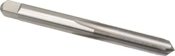 Made in USA - 1/4-56 UNS 4 Flute Bright Finish High Speed Steel Straight Flute Standard Hand Tap - Plug, Right Hand Thread, 2-1/2" OAL, 1" Thread Length, H2 Limit, Oversize - Exact Industrial Supply