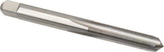 Made in USA - 1/4-56 UNS 4 Flute Bright Finish High Speed Steel Straight Flute Standard Hand Tap - Plug, Right Hand Thread, 2-1/2" OAL, 1" Thread Length, H2 Limit, Oversize - Exact Industrial Supply