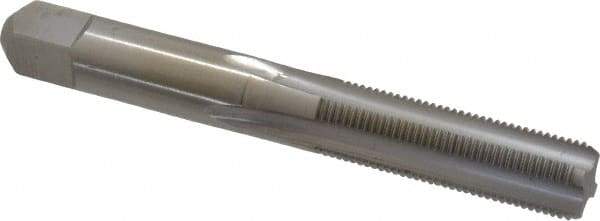 Made in USA - 3/8-28 UNS 4 Flute Bright Finish High Speed Steel Straight Flute Standard Hand Tap - Bottoming, Right Hand Thread, 2-15/16" OAL, 1-1/4" Thread Length, H3 Limit, Oversize - Exact Industrial Supply