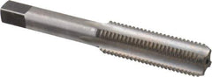 Made in USA - 1/2-16 UNS 4 Flute Bright Finish High Speed Steel Straight Flute Standard Hand Tap - Bottoming, Right Hand Thread, 3-3/8" OAL, H3 Limit, Oversize - USA Tool & Supply