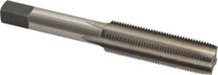 Made in USA - 1/2-24 UNS 4 Flute Bright Finish High Speed Steel Straight Flute Standard Hand Tap - Plug, Right Hand Thread, 3-3/8" OAL, H3 Limit, Oversize - USA Tool & Supply