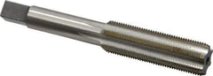 Made in USA - 1/2-27 UNS 6 Flute Bright Finish High Speed Steel Straight Flute Standard Hand Tap - Bottoming, Right Hand Thread, 3-3/8" OAL, 1-21/32" Thread Length, H3 Limit, Oversize - Exact Industrial Supply