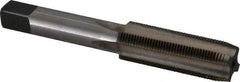 Made in USA - 9/16-24 UNEF 4 Flute Bright Finish High Speed Steel Straight Flute Standard Hand Tap - Plug, Right Hand Thread, 3-19/32" OAL, H3 Limit, Oversize - Exact Industrial Supply