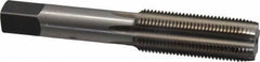 Made in USA - 11/16-18 UNEF 6 Flute Bright Finish High Speed Steel Straight Flute Standard Hand Tap - Plug, Right Hand Thread, 4-1/32" OAL, H3 Limit, Oversize - USA Tool & Supply