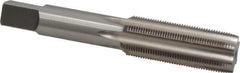Made in USA - 11/16-24 UNEF 6 Flute Bright Finish High Speed Steel Straight Flute Standard Hand Tap - Plug, Right Hand Thread, 4-1/32" OAL, H3 Limit, Oversize - Exact Industrial Supply