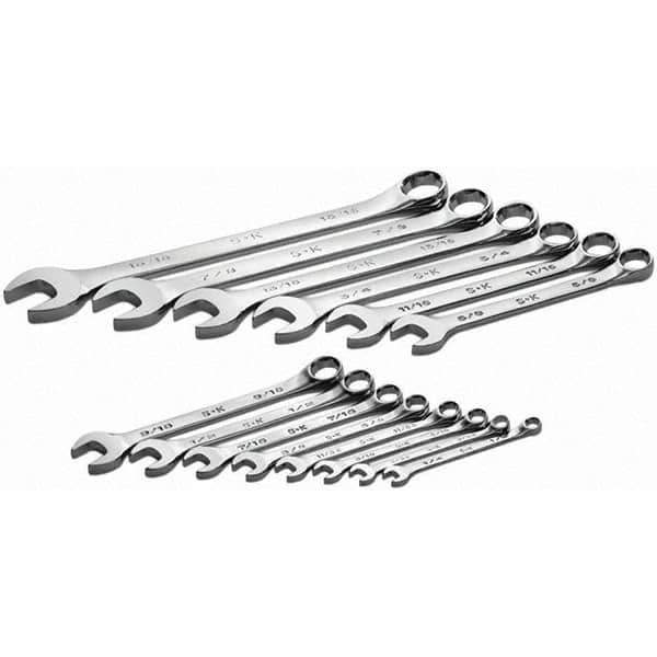 SK - 14 Piece, 1/4 to 5/16", Combination Wrench Set - Inch System of Measurement, Chrome Finish - USA Tool & Supply