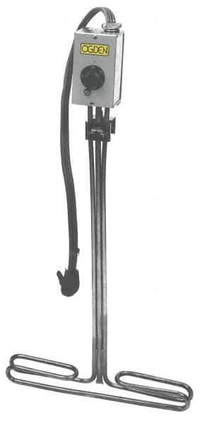 Made in USA - 120 Volt, 1 Phase, 1,500 Watt, T Type Sink Sanitizer Heater - 26" Leg Length - USA Tool & Supply